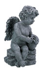 Sitting Angel with Vase - Click Image to Close