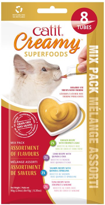 Catit Creamy Superfood Treats - Assorted Multipack - 8 pack