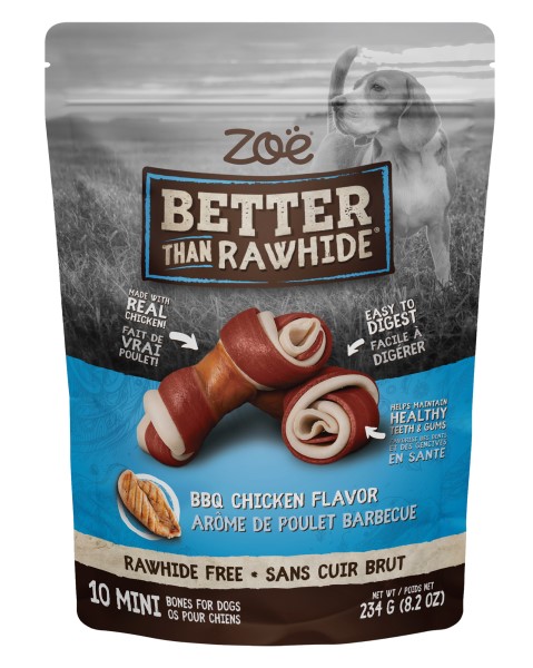 Zoë Better than Rawhide Mini Bones - BBQ Chicken - 10 pack