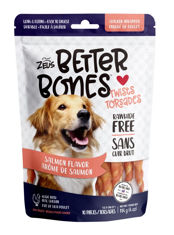 Zeus Better Bones - Salmon Flavor - Chicken-Wrapped Twists - 10