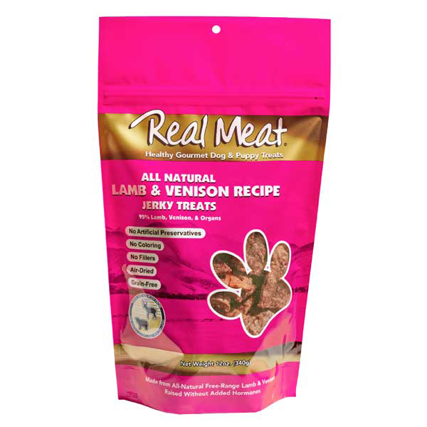 Real Meat Co. 95% Jerky Large Bites Treat 12oz. for Dogs