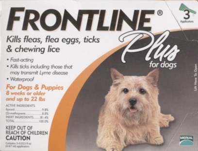 Frontline Plus (up to 22 lb. dogs) - Click Image to Close