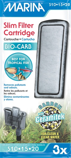 Marina Slim Filter 3pk Bio Carb Cartridge (Tropical Fish) - Click Image to Close