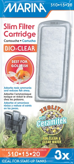 Marina Slim filter 3pk Bio Clear Cartridge (Goldfish) - Click Image to Close