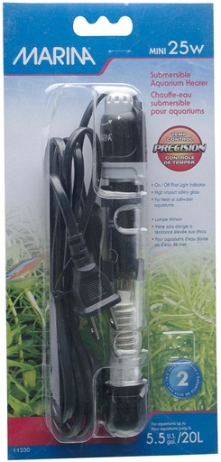 Marina Submersible Pre-Set Aquarium Heater, Mini 25W - Click Image to Close