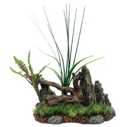 Driftwood with Rocks/Plants - Click Image to Close