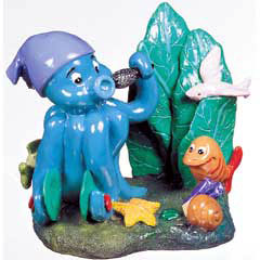 Marina Aqua Toons Ornament - Singing Squid - Click Image to Close