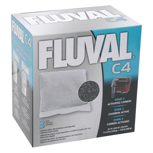 Fluval Carbon for C4 Power Filters, 3 Pack - Click Image to Close