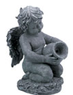 Kneeling Angel with Vase - Click Image to Close