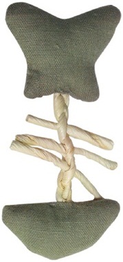 Green Fish with Catnip (Linen & Raffia) - Click Image to Close