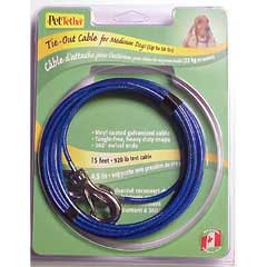 Pet Tether Dog Tie Out Cable (Medium, 15 ft.) - Click Image to Close