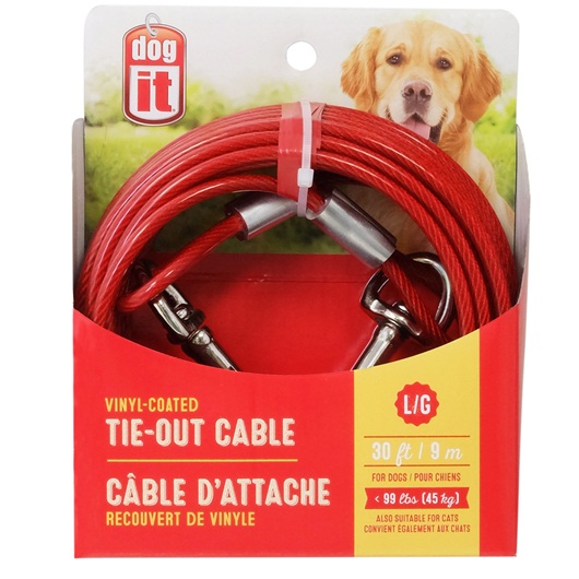 Pet Tether Dog Tie Out Cable (Large, 30 ft.)