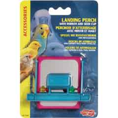Living World Landing Perch with Mirror and Cup