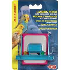 Living World Landing Perch with Mirror and Cup - Click Image to Close