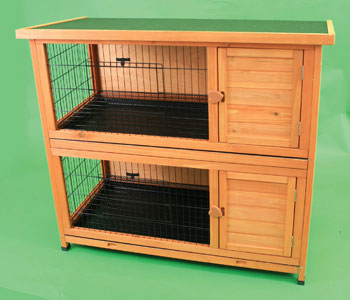 Premium Plus Double Decker Rabbit Hutch by Ware Pet - Click Image to Close