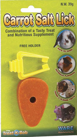 Carrot Flavor Salt Lick with Holder by Ware Pet