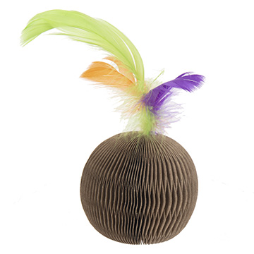 Corrugated Feather Ball Cat Toy - Click Image to Close